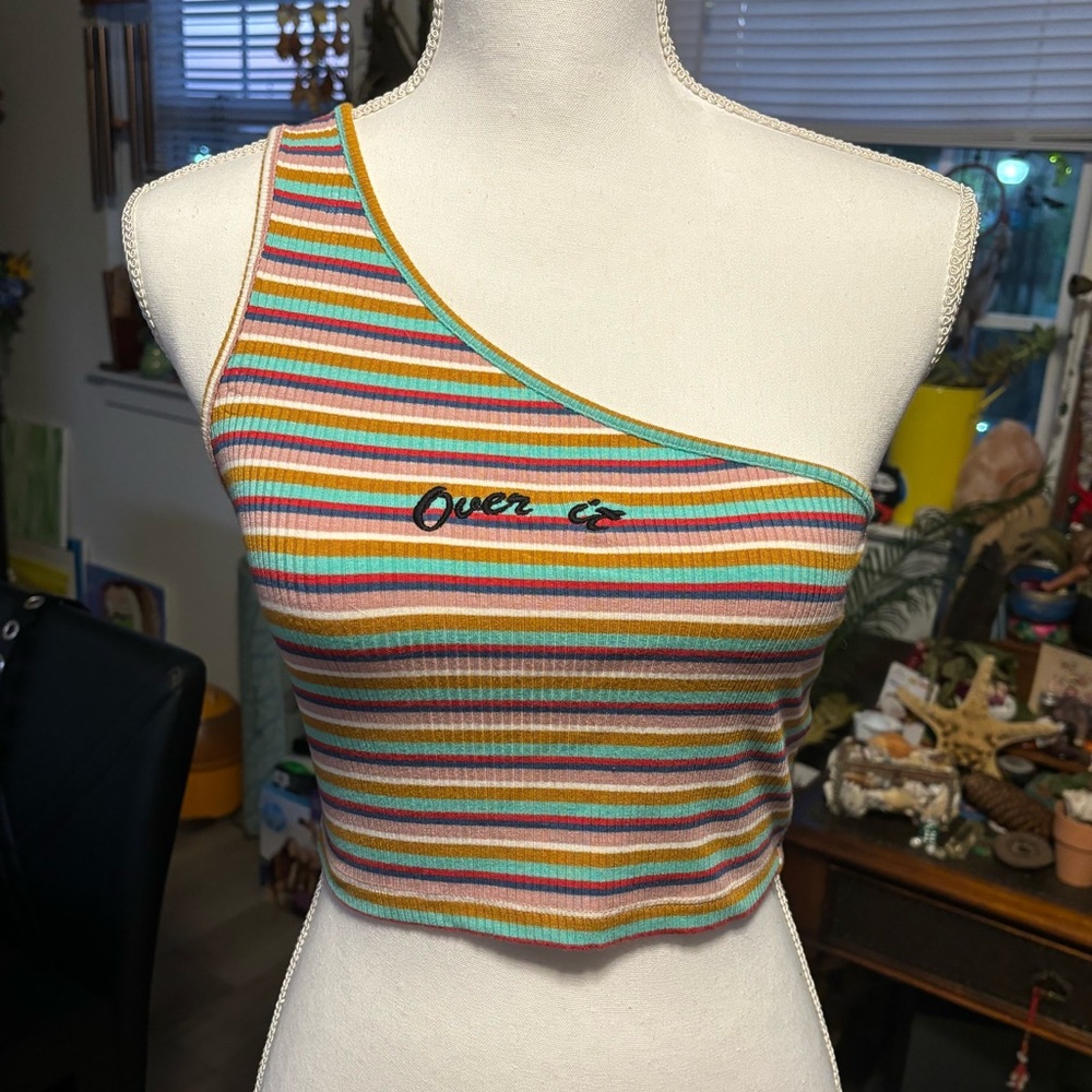 Asymmetrical Tank Top off The Shoulder Over It Summer top